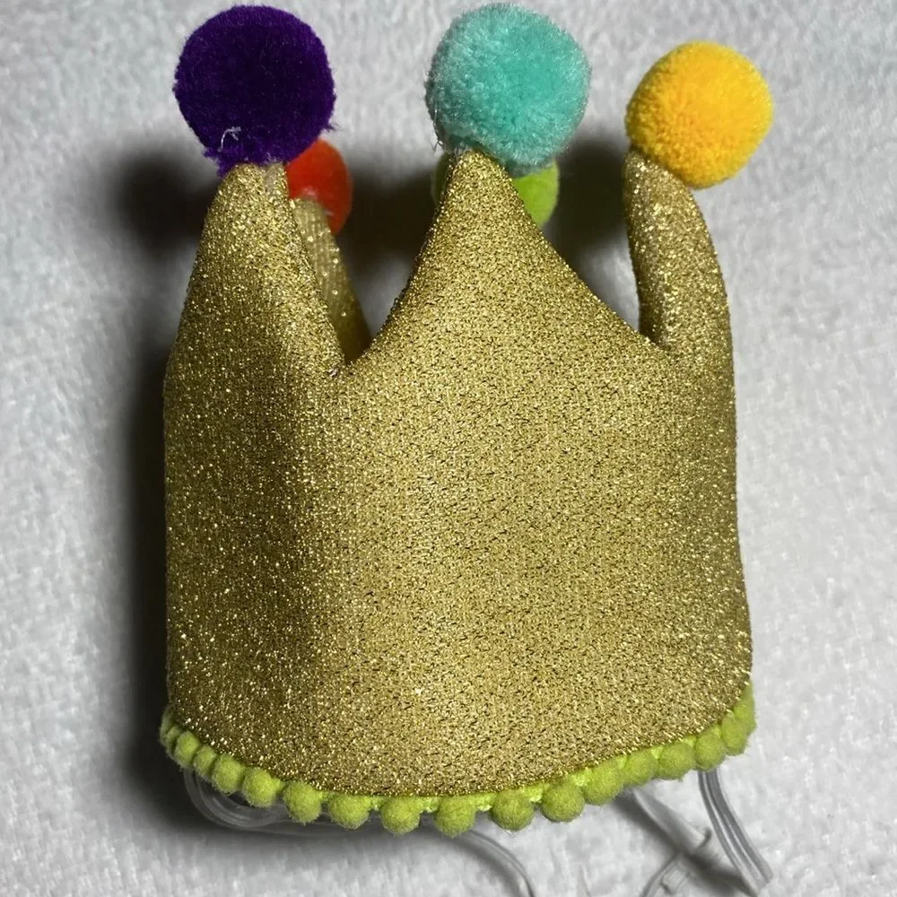 Sparkly Gold Doggy Birthday Crown
